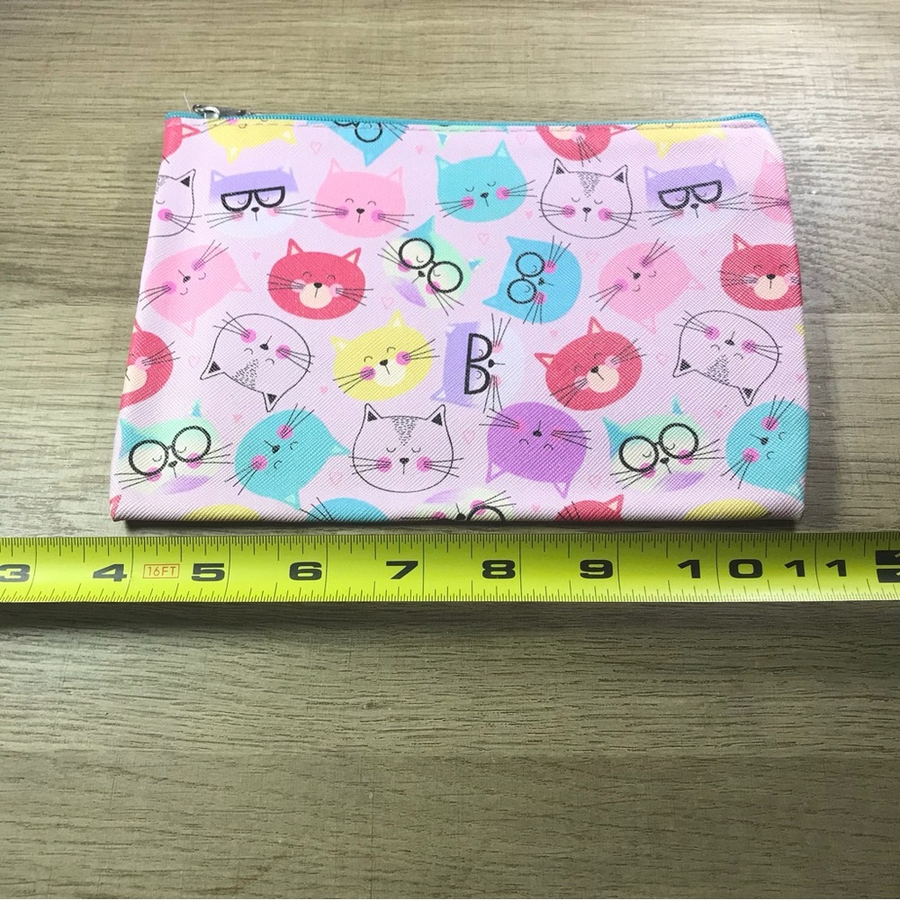 Colorful Cat Glasses Print Makeup Pouch Bag - Picture 4 of 4